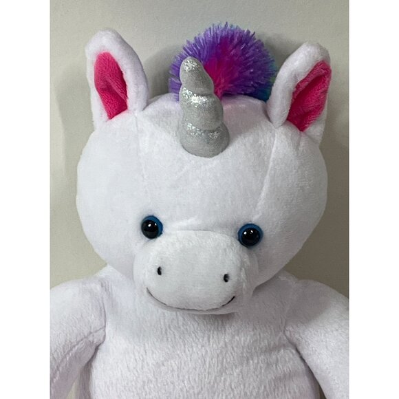 Build-A-Bear Unicorn Plush White with Rainbow Mane & Tail 16” - Picture 2 of 14